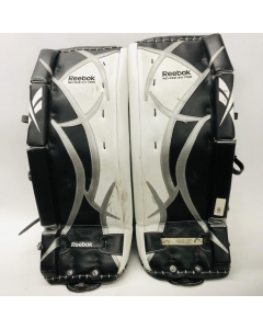 RBK REVOKE USED GOALIE PADS 29+1" - BLACK/SILVER/WHITE